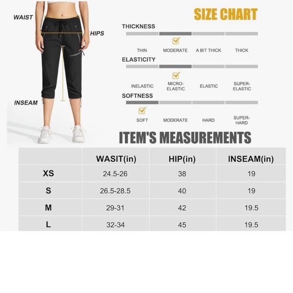 MOCOLY Cargo Hiking Pants Elastic Waist Quick Dry Lightweight Water Resistant - Picture 5 of 13